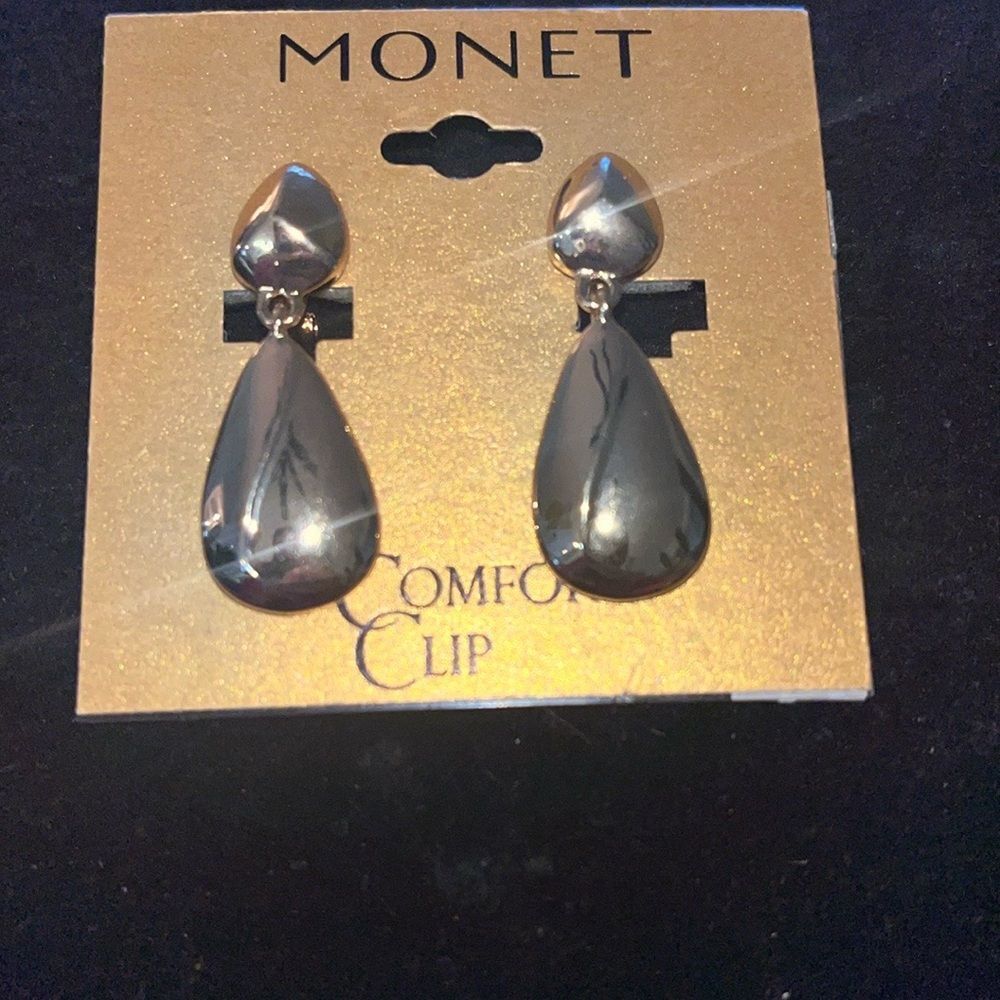 Monet Gold Teardrop Clip On Earrings